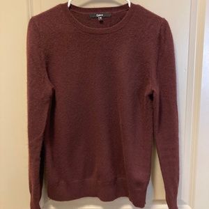 Quince burgundy cashmere crewneck